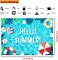 Hello Summer Pool Party Backdrop Tropical Swimming Ring Balls Hawaiian Birthday Photography Background Boy Girls Baby Shower Party Supplies Aloha Luau Decorations Banner Photobooth Props 7x5ft
